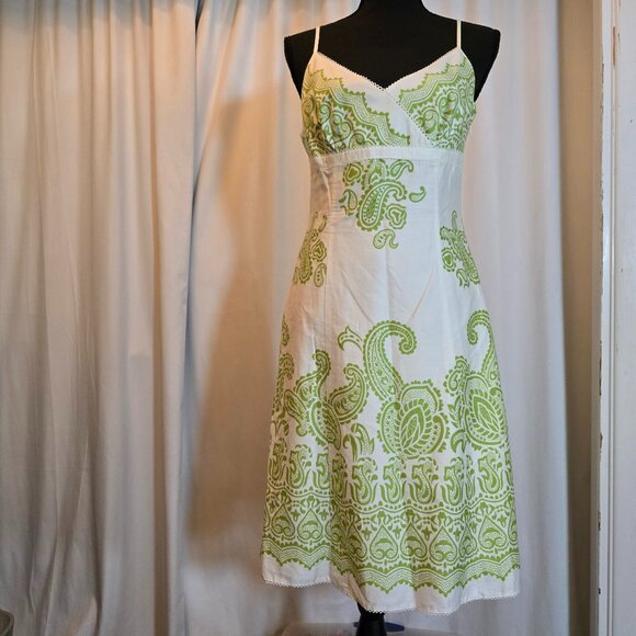 Ann Taylor Dresses & Skirts - Ann Taylor White & Green Sun Dress 8P